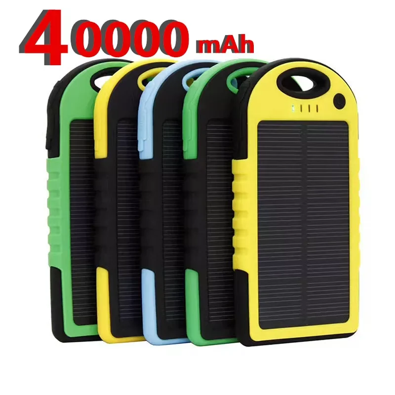 

2023New 40000mAh Solar Power Bank Portable Charger Quick Charge External Battery 2USB Port Power Bank For Xiaomi iPhone