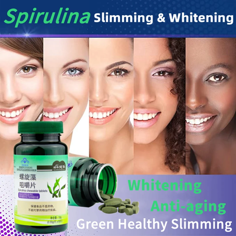 

Spirulina Tablets Whitening Anti-Aging High Protein Compound Vitamin Slimming Pills Wafer Algae Seaweed Natural Healthy Food