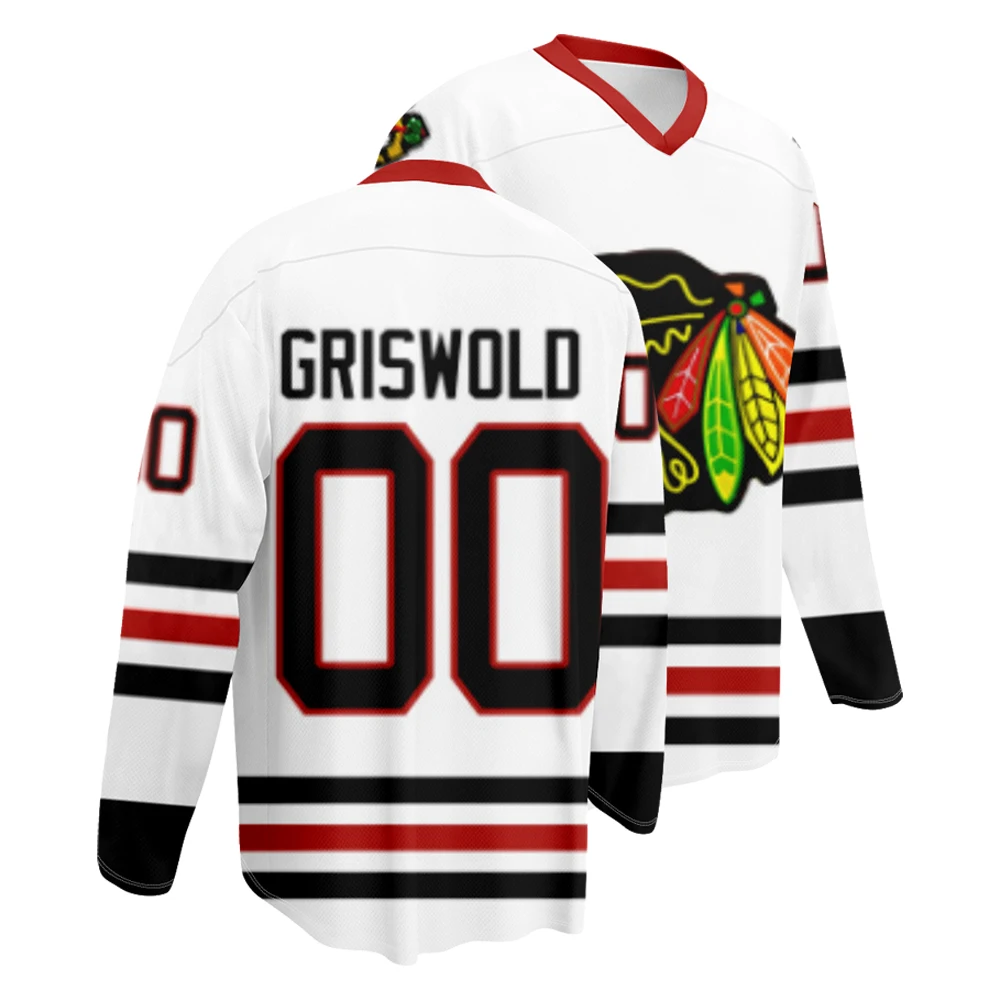 Фото # Хоккейная майка Clark Griswold 00, рождественский фильм, спортивная одежда с v-образным вырезом и длинными рукавами, женская и мужская спортивная толстовка №1