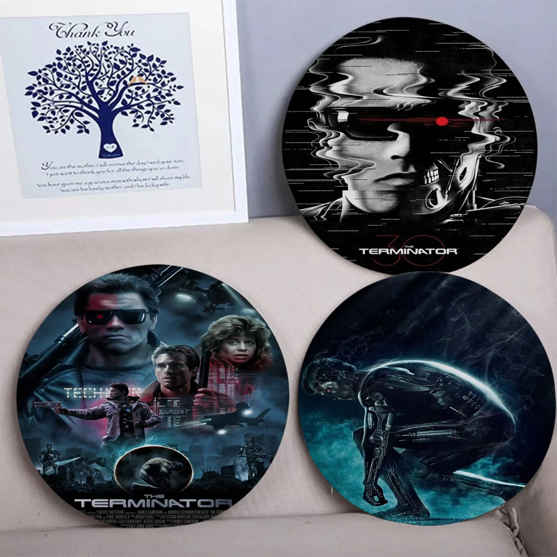 

Classic Science Fiction Movies The Terminator Nordic Printing Seat Office Dining Stool Pad Sponge Sofa Mat Non-Slip Chair Mat