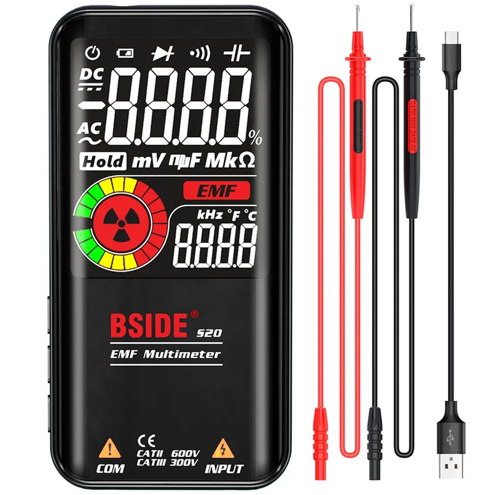 

2 In 1 Smart Multimeter BSIDE S20 Large-screen Electromagnetic Radiation Multimeter Multimeter Tester