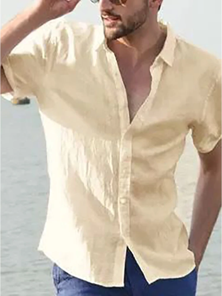 

Mens Casual Solid Long Sleeve Shirts 2022 Spring Fashion Simple Turn-down Collar Button Shirt Men Loose Cardigan Tops Streetwear