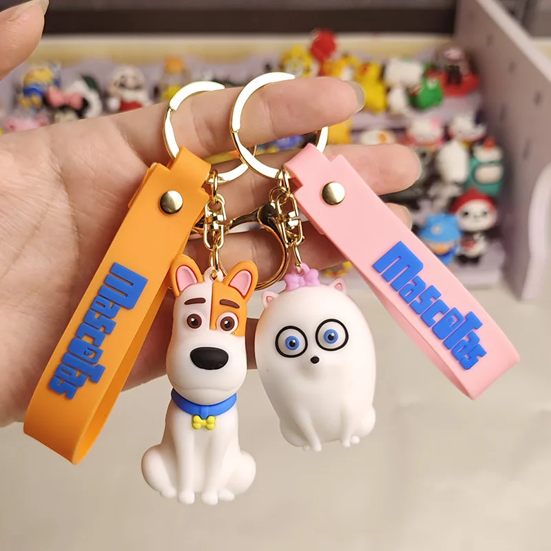 

Cartoon The Secret Life of Pets Action Figures PVC Anime Keychain Bag Car Key Ring Ornament Pendant Schoolbag Decor Toys Gifts