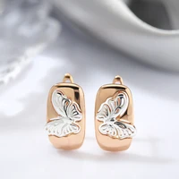 minimalist silver color smooth butterfly womens drop earrings 585 gold fashion jewelry girls student personality earrings