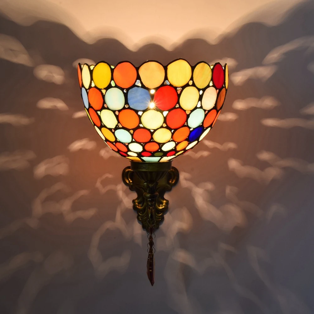 

Free shipping Bohemian wall lamp Mirror headlights Living room Bedside Balcony Aisle Bar Hotel entrance wall lamp
