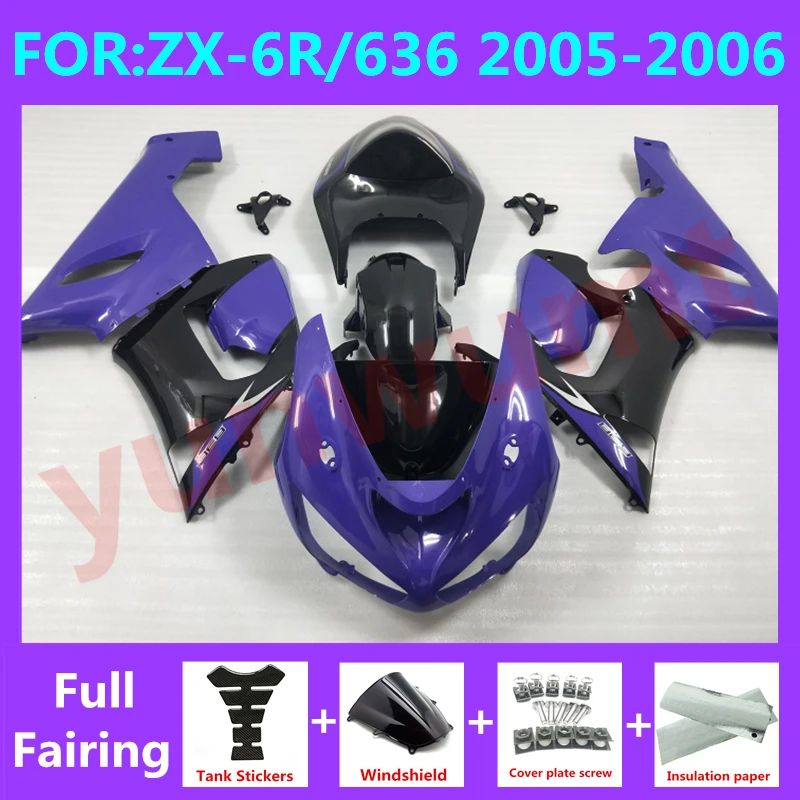 

Motorcycle Injection mold Fairings Kit fit for Ninja ZX-6R 2005 2006 ZX6R zx 6r 636 05 06 bodywork full fairing purple black