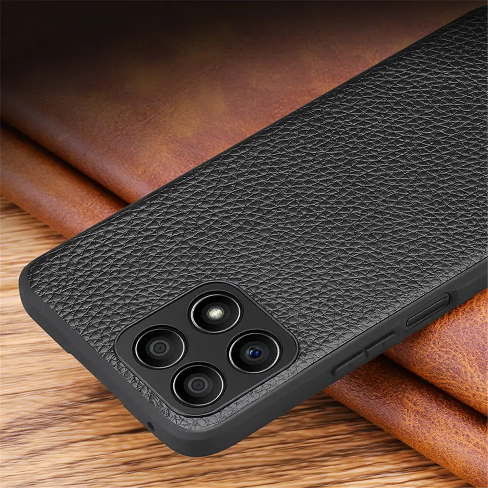 X30i Cases Ultra-thin Genuine Leather Back Cover For Huawei Honor X30i X20 Case Coque Litchi Shockproof Fundas