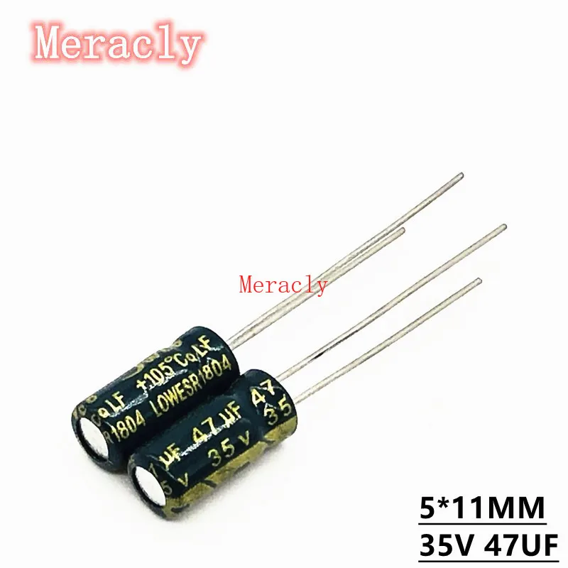 

50PCS 35V 47UF 20% High frequency low impedance electrolytic capacitor Power supply motherboard High temperature resistance