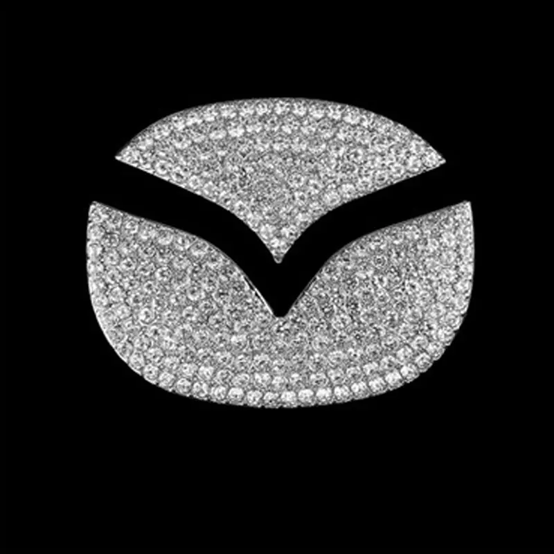 

3D Emblem Sticker Car Steering Wheel Rhinestone Trim For Mazda 3 6 CX-30 CX-3 CX-5 CX-8 Interior Decoration Car Styling