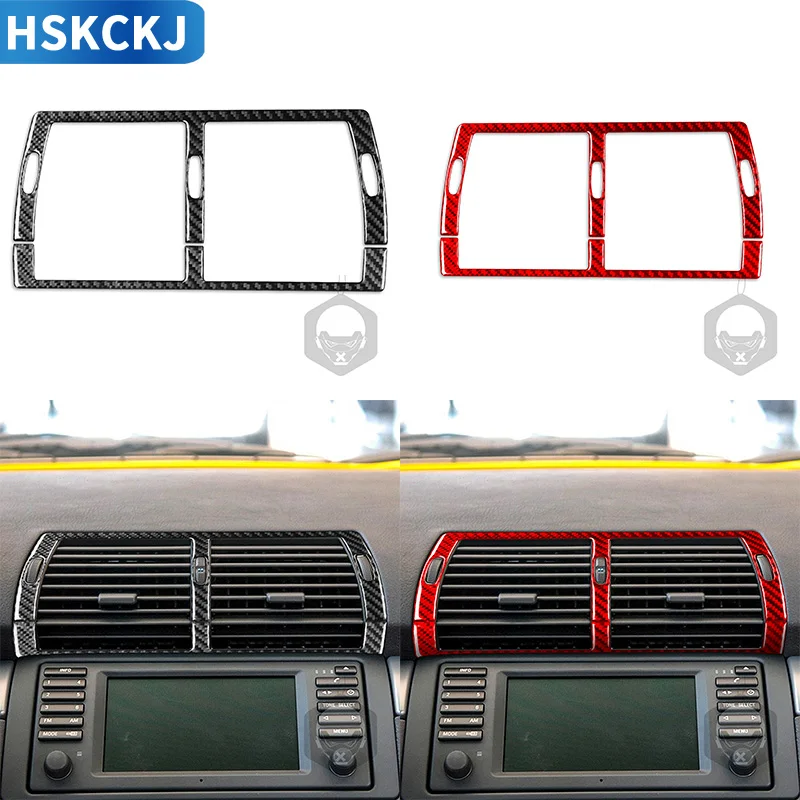 

Carbon Fiber Car Accessories Interior Central Air Vent Outlet Trims Cover Decoration Styling For BMW X5 00 01 02 03 04 05 06