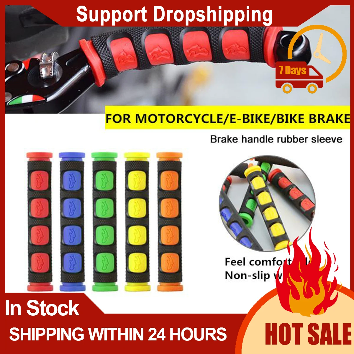 

Motorcycle Accessories Universal Moto E-bike Scooter Handlebar Moto Handle Brake Grip Rubber Sleeve Drop Shipping