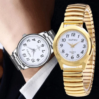 Fashion Women Men Watch Flexible Elastic Band Quartz Wrist Watch Steel Strap Couple Watch Gift 1