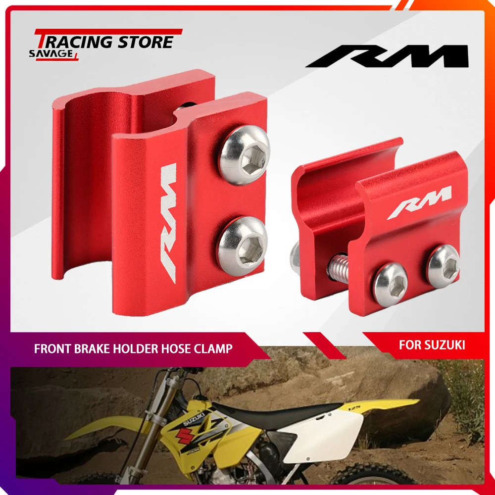 

Front Brake Line Holder Hose Clamp For SUZUKI RM 125 250 RM125 RM250 1996-2008 Motorcycle CNC Aluminum Clamping Lines Parts Red