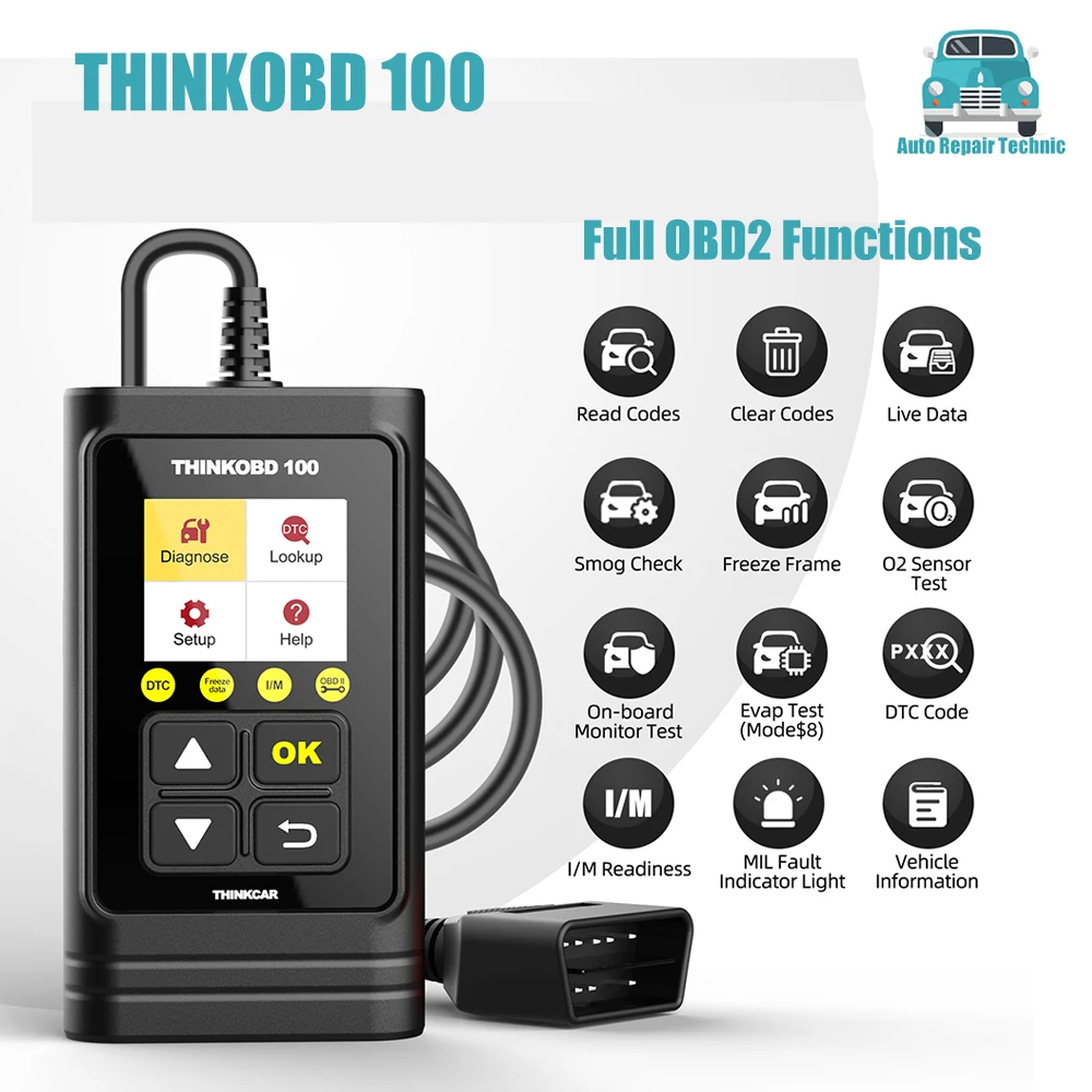 

Диагностический сканер ошибок THINKOBD 100, диагностический инструмент для автомобиля