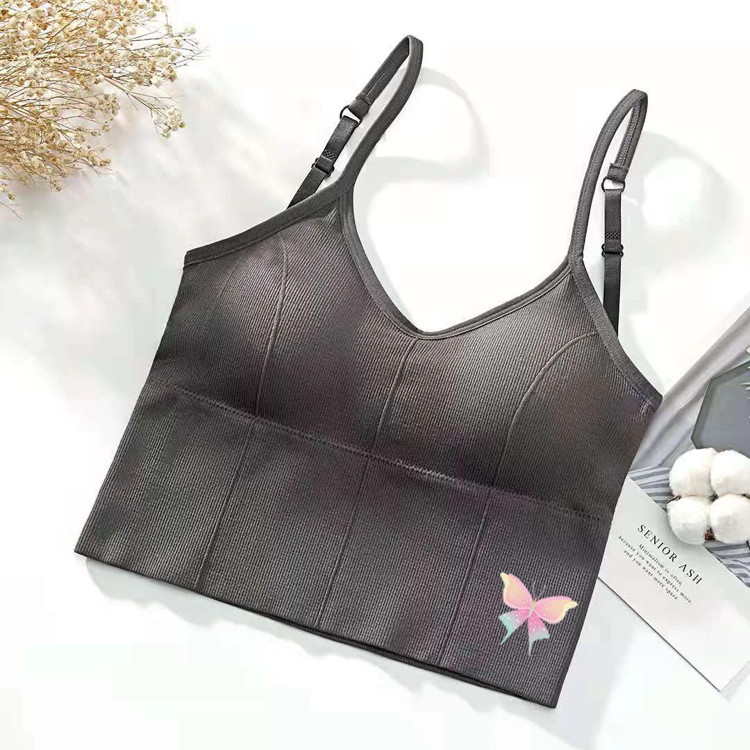 U-образный бюстгальтер на спине топ-труба женский укороченный топ Цветной
