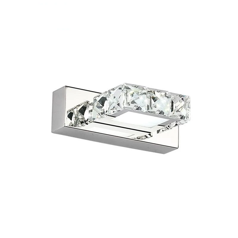 

Luxurious Crystal Square Bathroom Light Fixtures Led Bath Vanity Wall Sconces Light Bedroom Hallway Sconce Indoor Wall Lamp