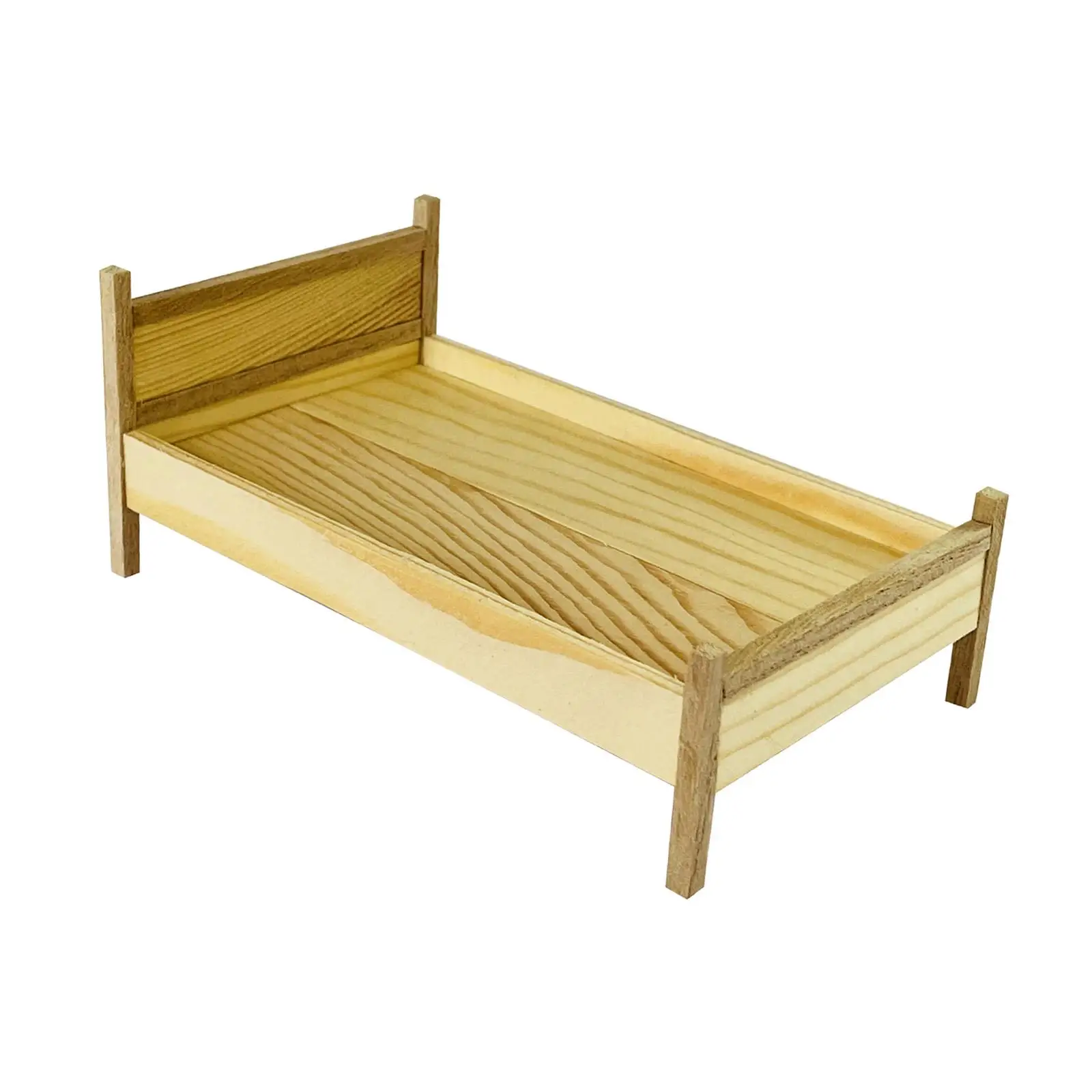 

1:12 Scale Collectible Small Bed Toy Dollhouse Decoration Accessories DIY Coloring Dollhouse Mini Bed Dollhouse Miniature Bed