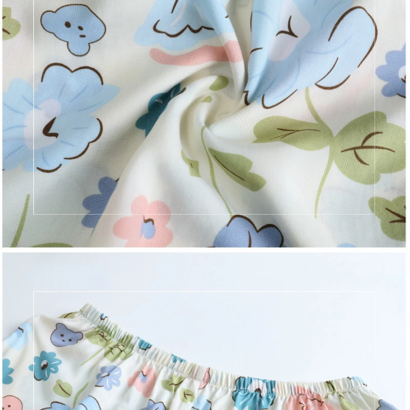 New Pajamas Women's Summer Thin Long-sleeved Trousers Cool Feeling Suit Comfortable and Breathable Loungewear with Round Neck