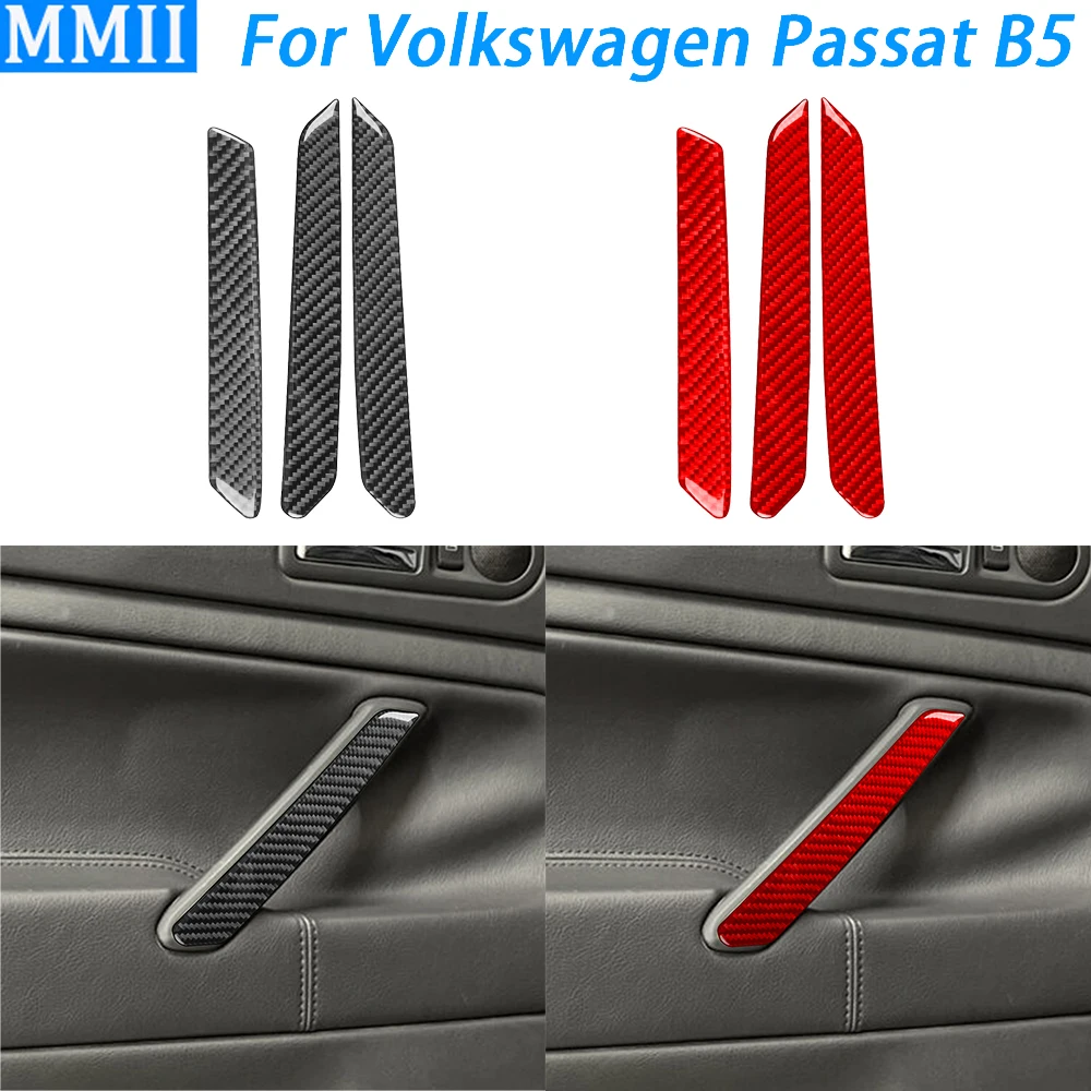 

For Volkswagen Passat B5 2001-2005 Carbon Fiber Inner Front Rear Door Handle Panel Trim Cover Car Interior Accessories Sticker
