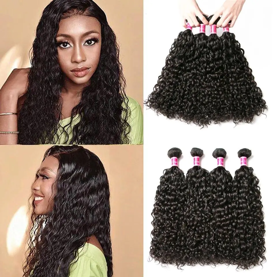 

Hairmoda 9A Remy Indian Water WaveBundles Best Wet And Wavy Human Hair Weave Bundles 1/3/4 Pieces Tape In Human Hair Extensions