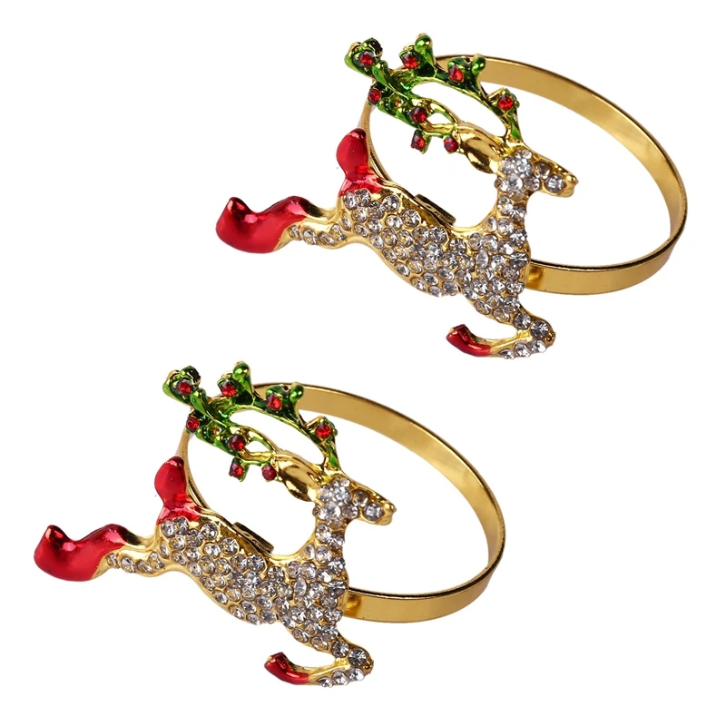 

LJL-12PCS металлический цветной Лось рождественское кольцо для салфеток свадебный банкет гостиничный стол