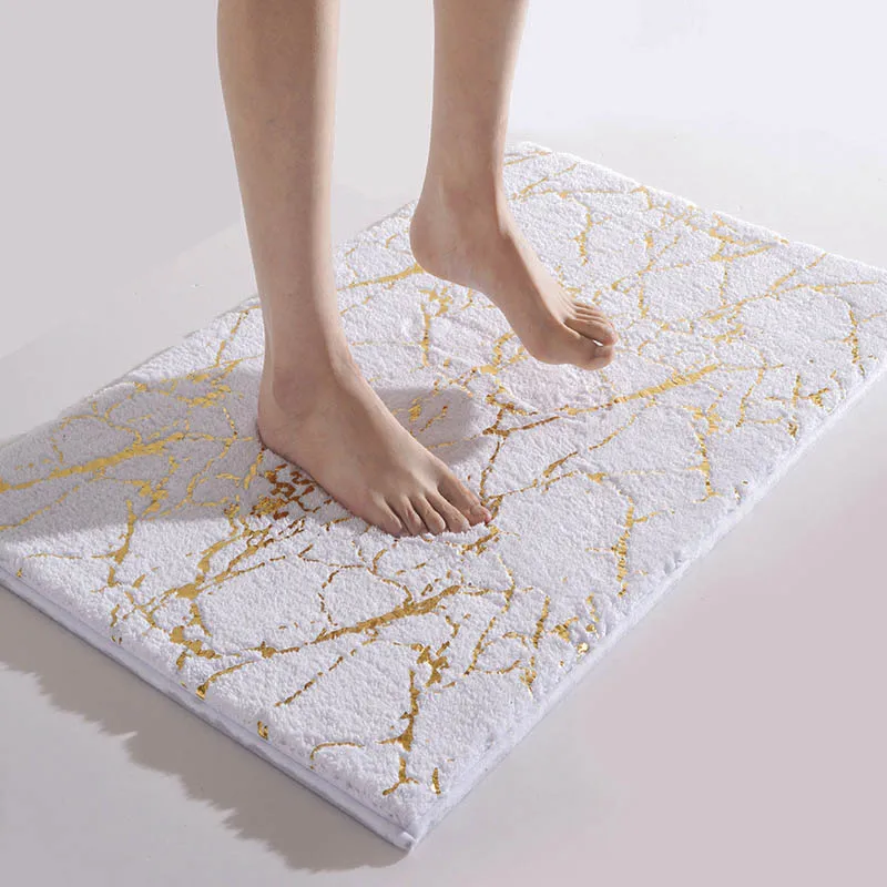 

Bathroom Super Thick Fluff Fiber Bath Mat Toilet Absorbent Floor Mat Non-slip High-hair Foot Pad Bath Rug Entrance Door Mat Home