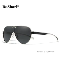 roshari retro oversized sunglasses men fashion metal one piece vintage male sun glasses top quality brand design uv400 rs001