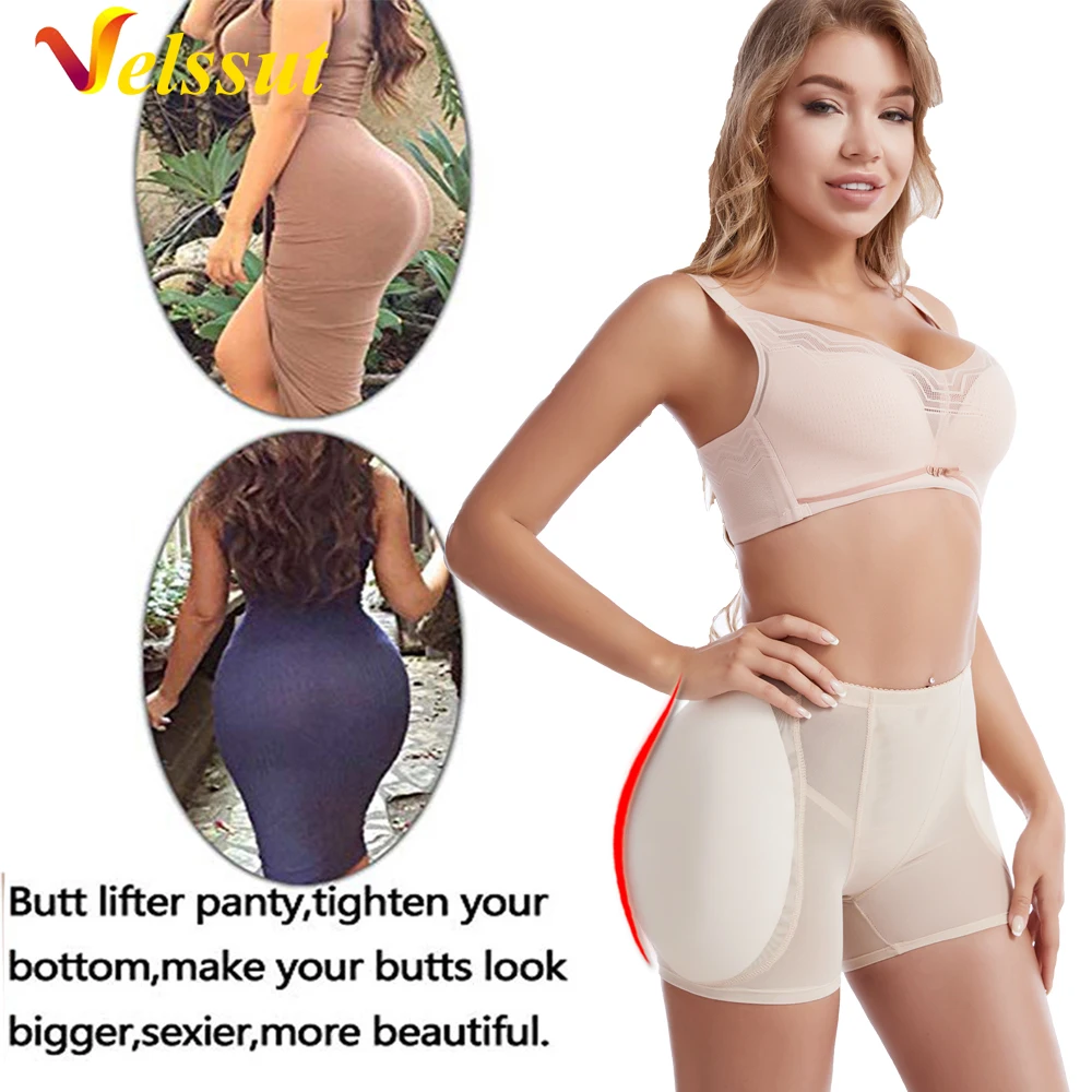 Velssut Women Butt Lifter Hip Enhancer Control Panties Body Shaper Fake Pad Foam Padded Underwear Plus Size Body Shapewear