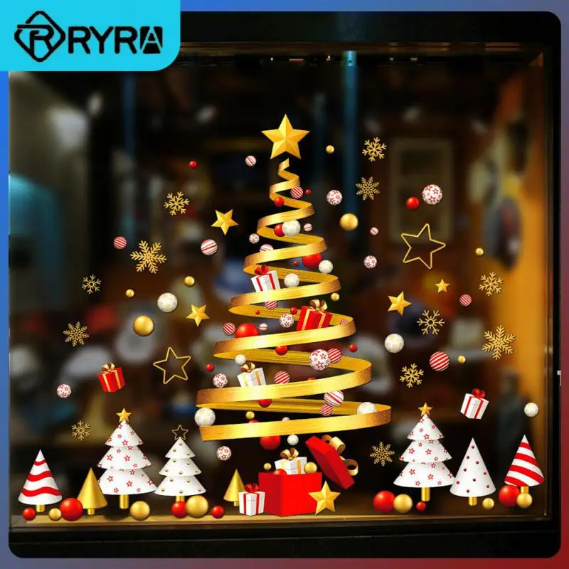 

Pvc Xmas Tree New Year Stickers Waterproof Moisture-proof Snowman Santa Claus Stickers Mildew Proof Antifouling 79 Pcs Creative