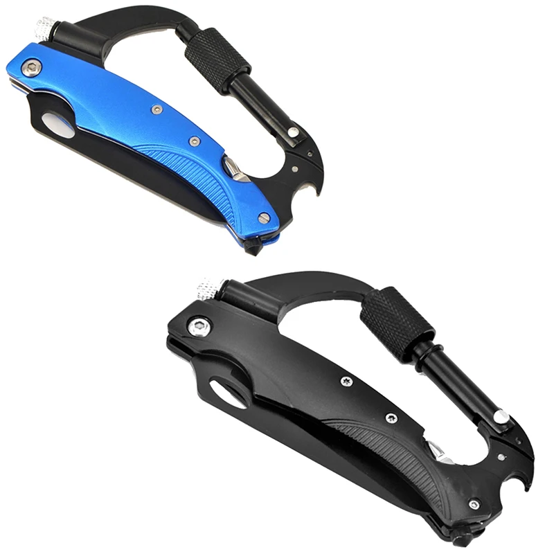 

New 8 In 1 Outdoor Survival Multifunctional Foldable Knife Carabiner Phillips Screwdriver Hook Keychain Knife