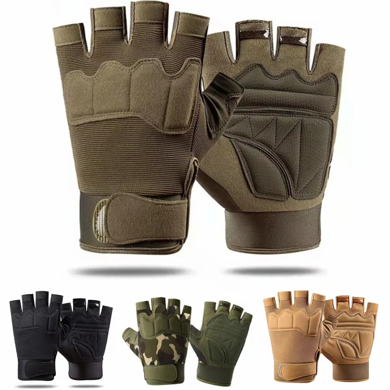 

Military Tactical Gloves Fingerless Men's Cycling Half Finger Fishing Mtb Glove Outdoor Sports Motorcycle Man Shooting Anti-Slip