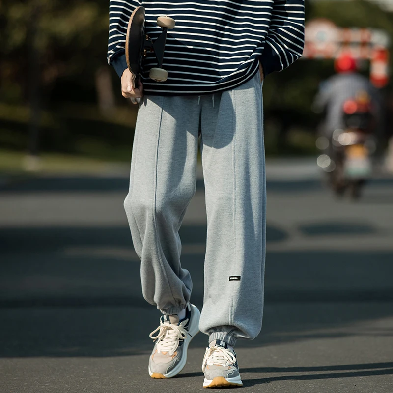 

Осень 2022, трендовые спортивные брюки с этикетками, мужские спортивные брюки для бега, прямые свободные спортивные уличные брюки для бега