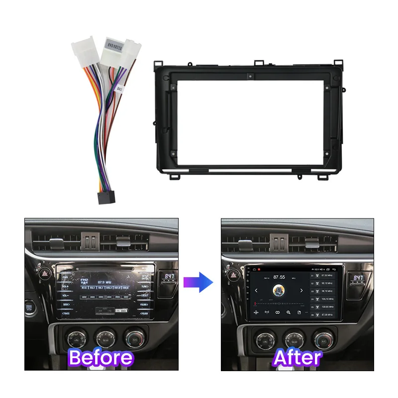 2 Din автомобильный радиоприемник DVD Fascia рамка для крепления фотопанели Toyota Corolla 11