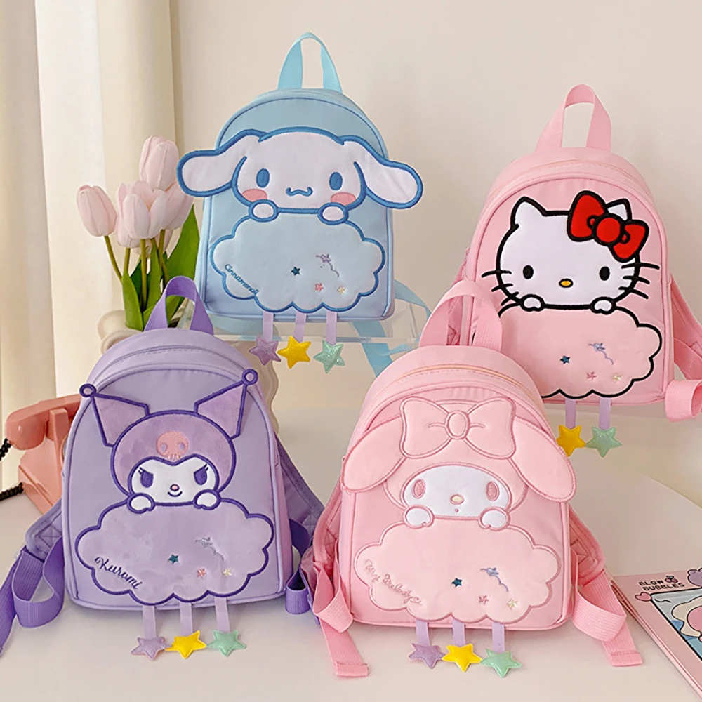 

Sanrio Children's Schoolbags Hellokitty Cinnamorol Kawaii Anime Backpacks Cartoon Handbags Portable Tote Bags Coin Purse Wallet