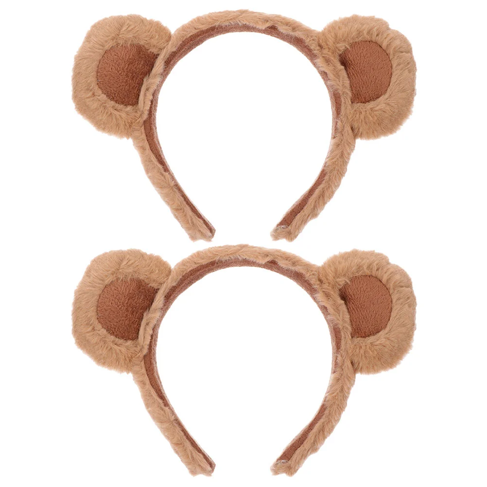 

2 Pcs Bear Headband Cosplay Accessories Hair Makeup Hair Wrap Headband Scarf Hairband Cloth Fabric Compact Makeup Hair Wrap