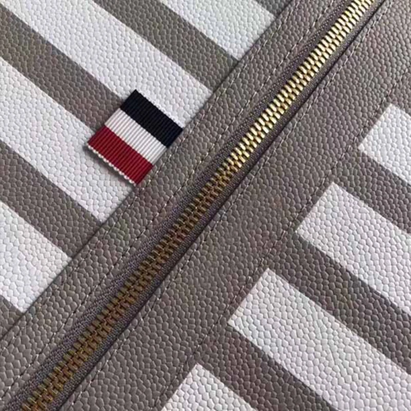 Fashion TB Backpack Luxury Brand England Style White 4-Bar Striped School Bags Leather Waterproof Tourist Computer Backpack