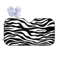 zebra print funny sunshade windscreen 76x140cm animal skin texture foils sun visor car styling