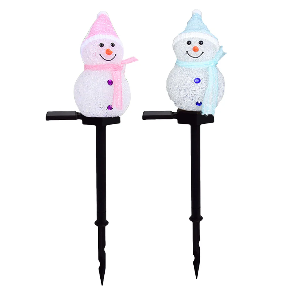 

2Pcs Snowman Lights, Christmas Snow Man Solar Pathway Stakes Outdoor Decorative for Holiday