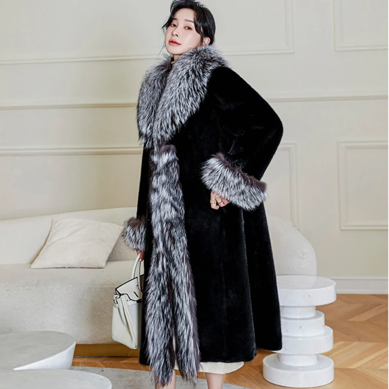 Faux Fur Coat Winter Women Thick Keep Warm Leisure Mink Long Jacket Windbreaker Fluffy Luxury Bontjas Warm Parkas Outerwear