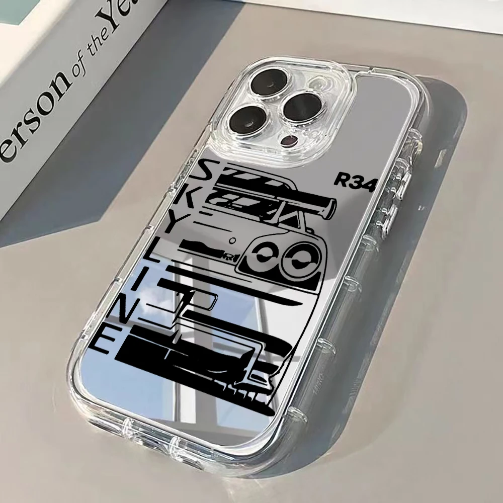 Фото Чехол для телефона JDM Sports Car Silver Mirror для iPhone 16 Pro Max 17 15 14 13 12 11 8 Plus Pro SE2 XR X 17 Air Max, мягкий, подарочный №1