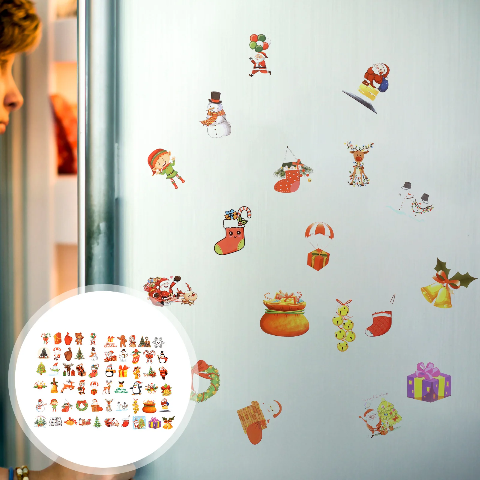 

Stickers Christmas Sticker Diy Scrapbook Suitcasesanta Diary Cartoon Laptop Labels Decorative Theme Note