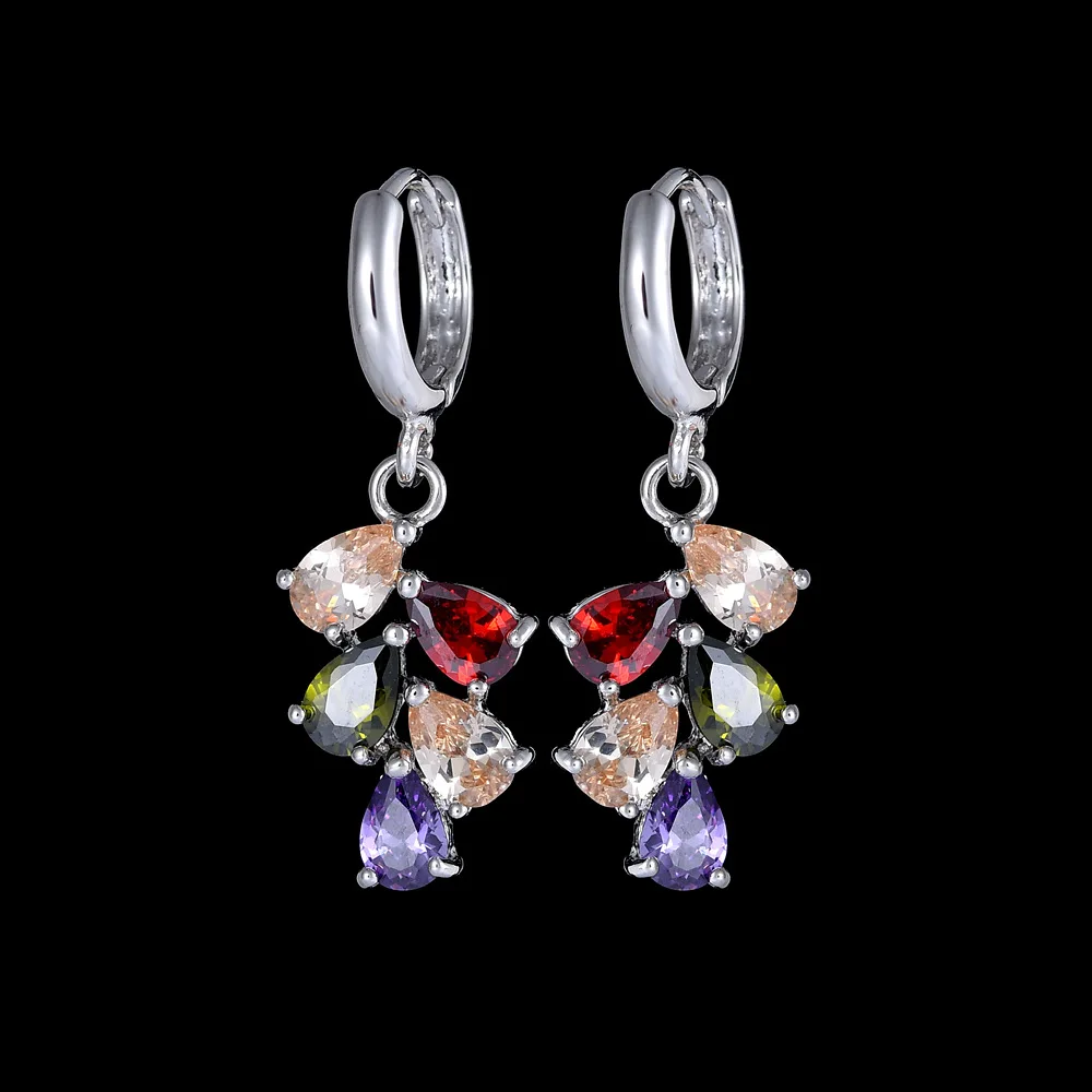 

Fashion Water Drop Tassel Earring European and American Style Sparkling Jewelry Zircon Inlaid Ear Buckle Women's Girl Party Gift
