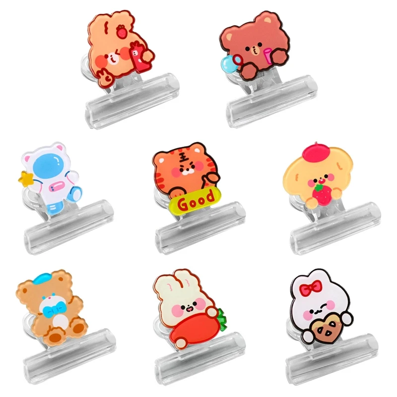 

C5AE Clear Plastic Paper Clamps Mini Bookmark Clips File Holder Clip Mini Binder Clip