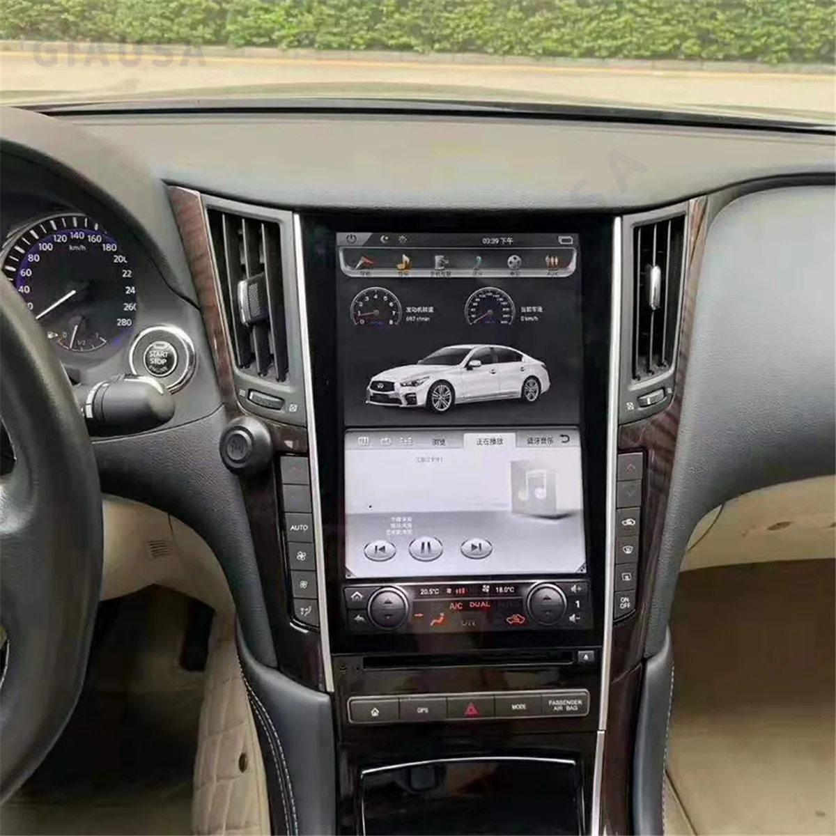PX6 Android 13.0 128G Tesla Style Автомобильный GPS-навигатор для Infiniti Q50L 2015-2018 Мультимедийный