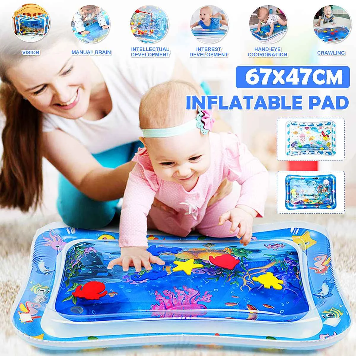 

Baby Water Play Mat Inflatable Toys Kids Thicken PVC Playmat Toddler Activity Play Center Play Mat Summer Toys for Babies