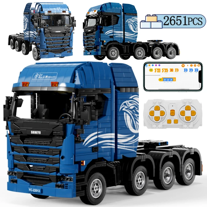 

2651pcs City Remote Control Heavy Truck Car Building Blocks Friends APP Programming RC Trailer Vehicle Bricks Toys For Kids