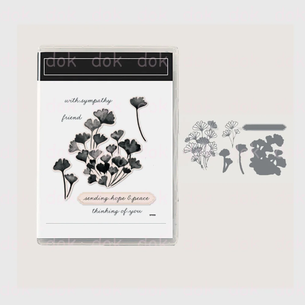 

Gingko Biloba Leaves Cutting Dies And Stamps Scrapbook Diary Decoration Stencil Embossing Template DIY Greeting Card Handmade