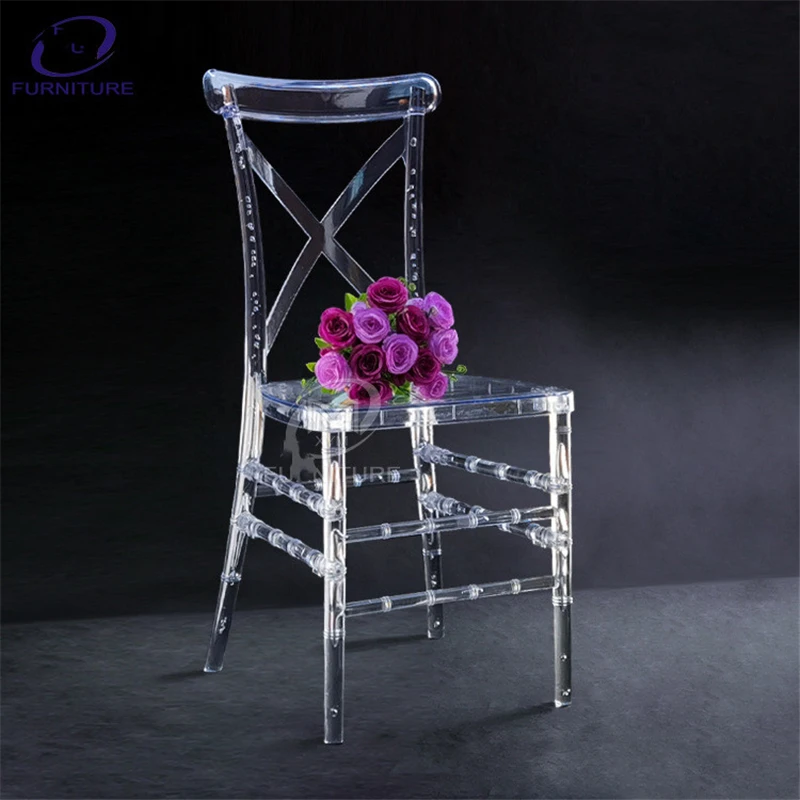 20 Pcs Clear Bamboo Chair Wedding Acrylic Chair Banquet Crystal Seat Family Hotel Dining Room chair Decoration 3