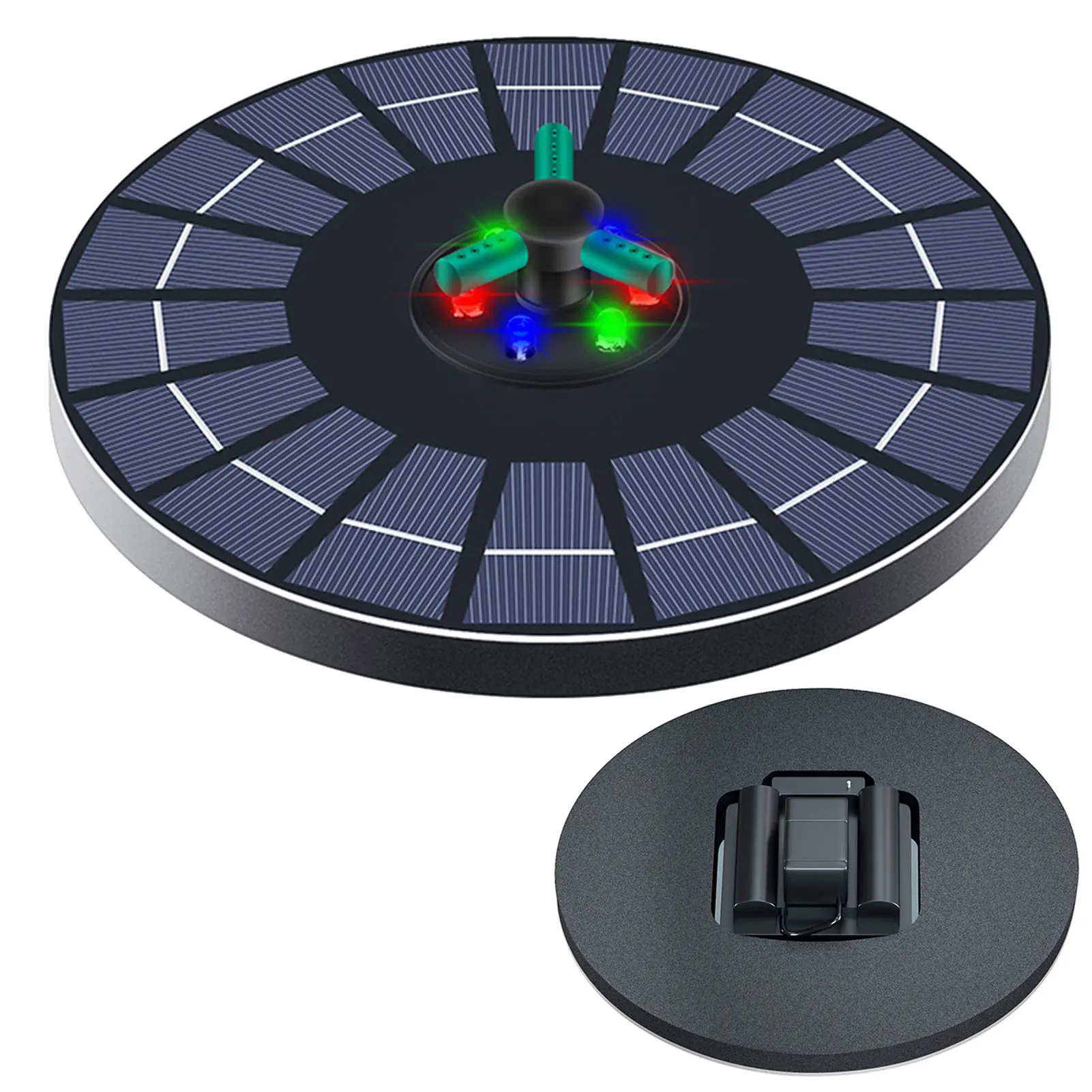 

9V 6W Solar Fountain Rotating Integrated Nozzle Solar Bird Baths Fountain with 6LED Color Lights For Swimming Pool Pond Garden