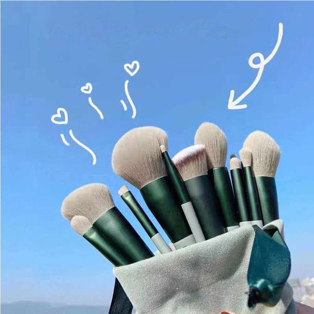 

1 Set/13pcs Cosmetic Brush Set with Storage Bag Eyeshadow Blush Brush Lip Eyebrown Concealer Eye Socket Makeup Brush Beauty tool